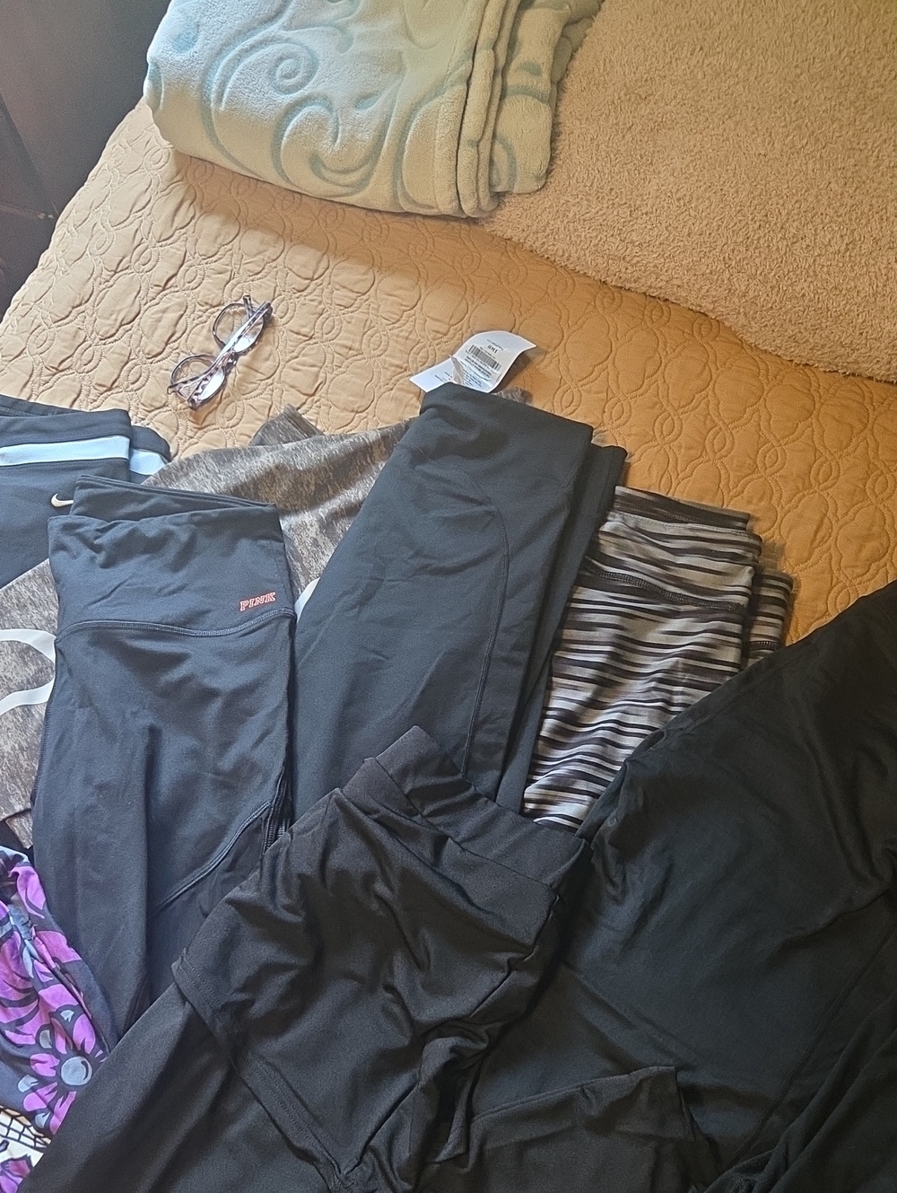 10 Pairs Leggings. Fabletics, Underarmour, Pink  Black and Gray Active Leggings